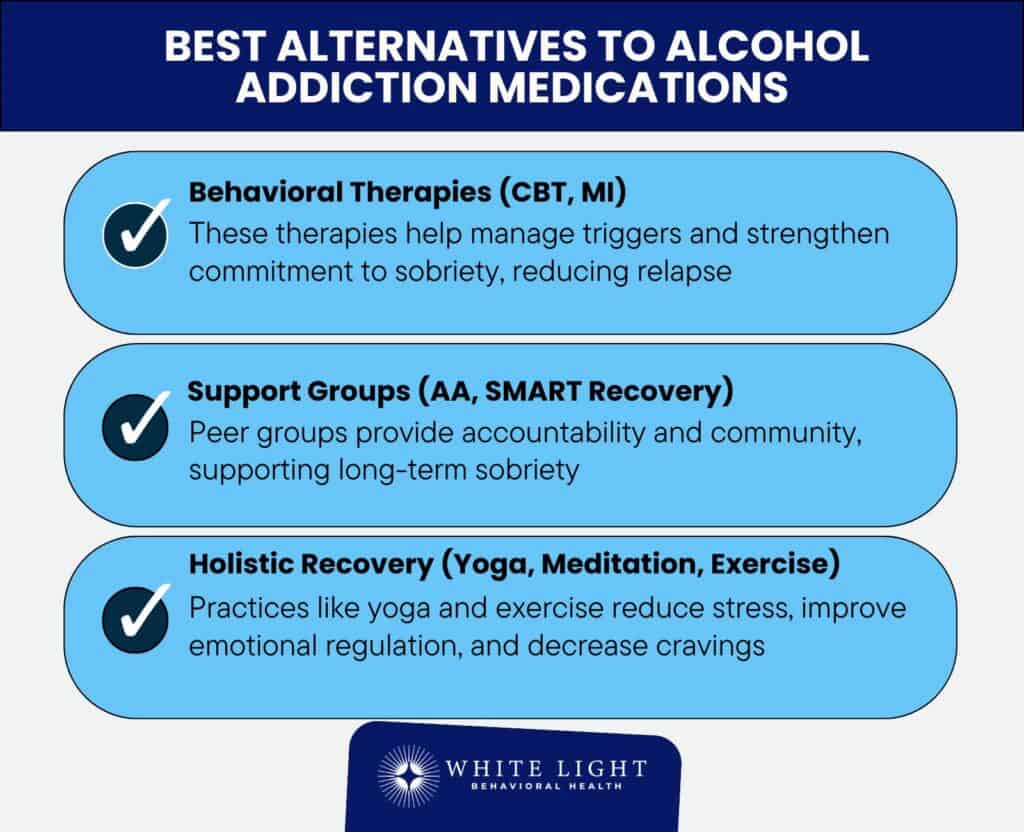 Best alternatives to alcohol addiction medications