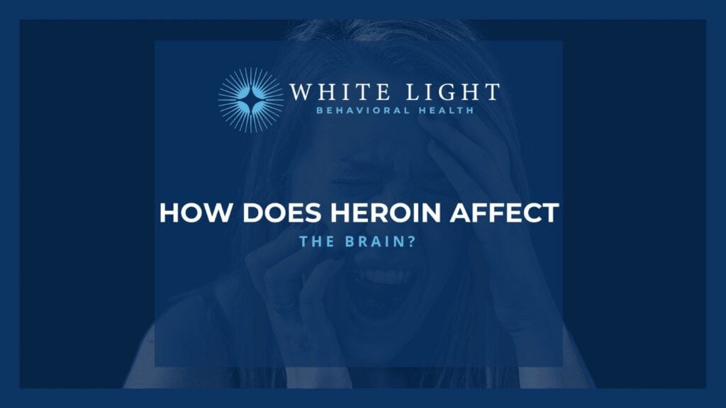 A woman on heroin experiencing severe side effects that are the result of heroin affecting the brain