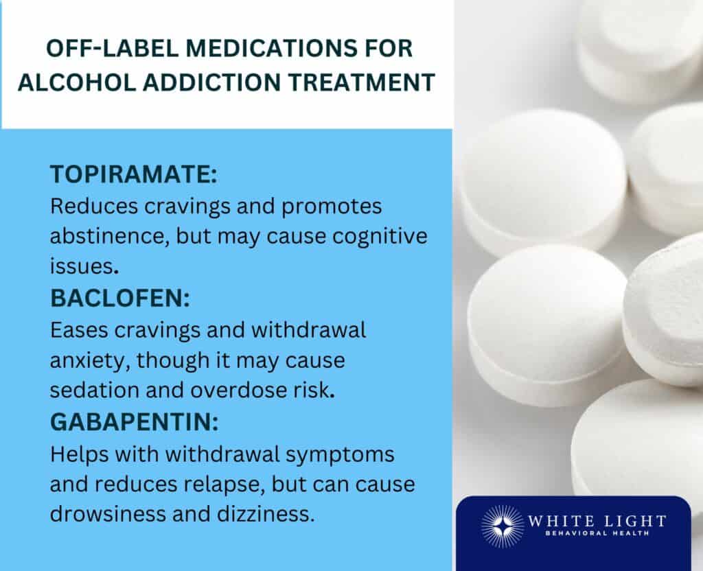 Alcohol Addiction Medication: Definition, Types, Benefits, Side Effects, Alternatives 3 Off-label medications for alcohol addiction treatment