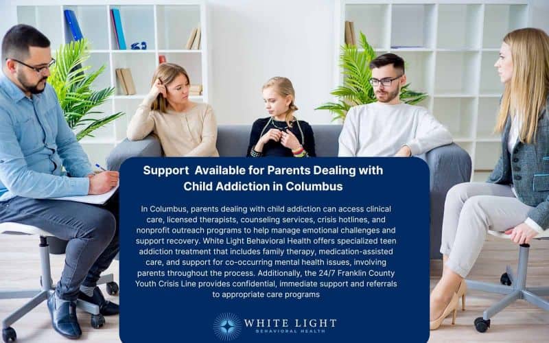 Available support options for parents dealing with child addiction in Columbus, Ohio