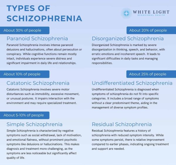 6 types of schizophrenia