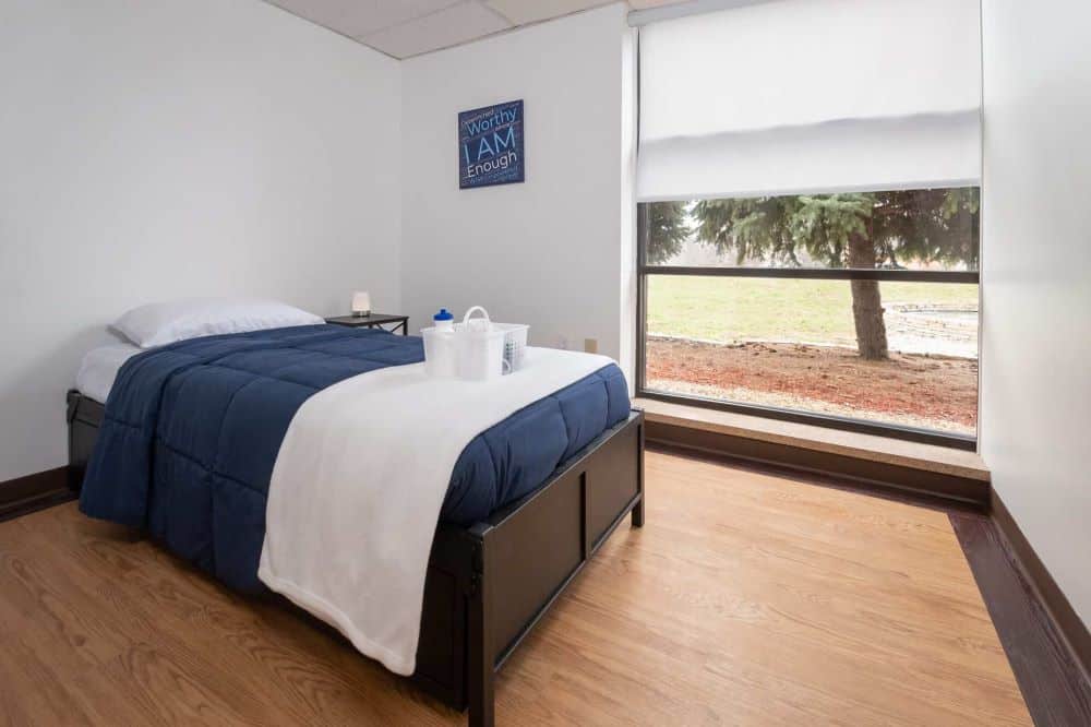 A bedroom at White Light's drug and alcohol rehab facility